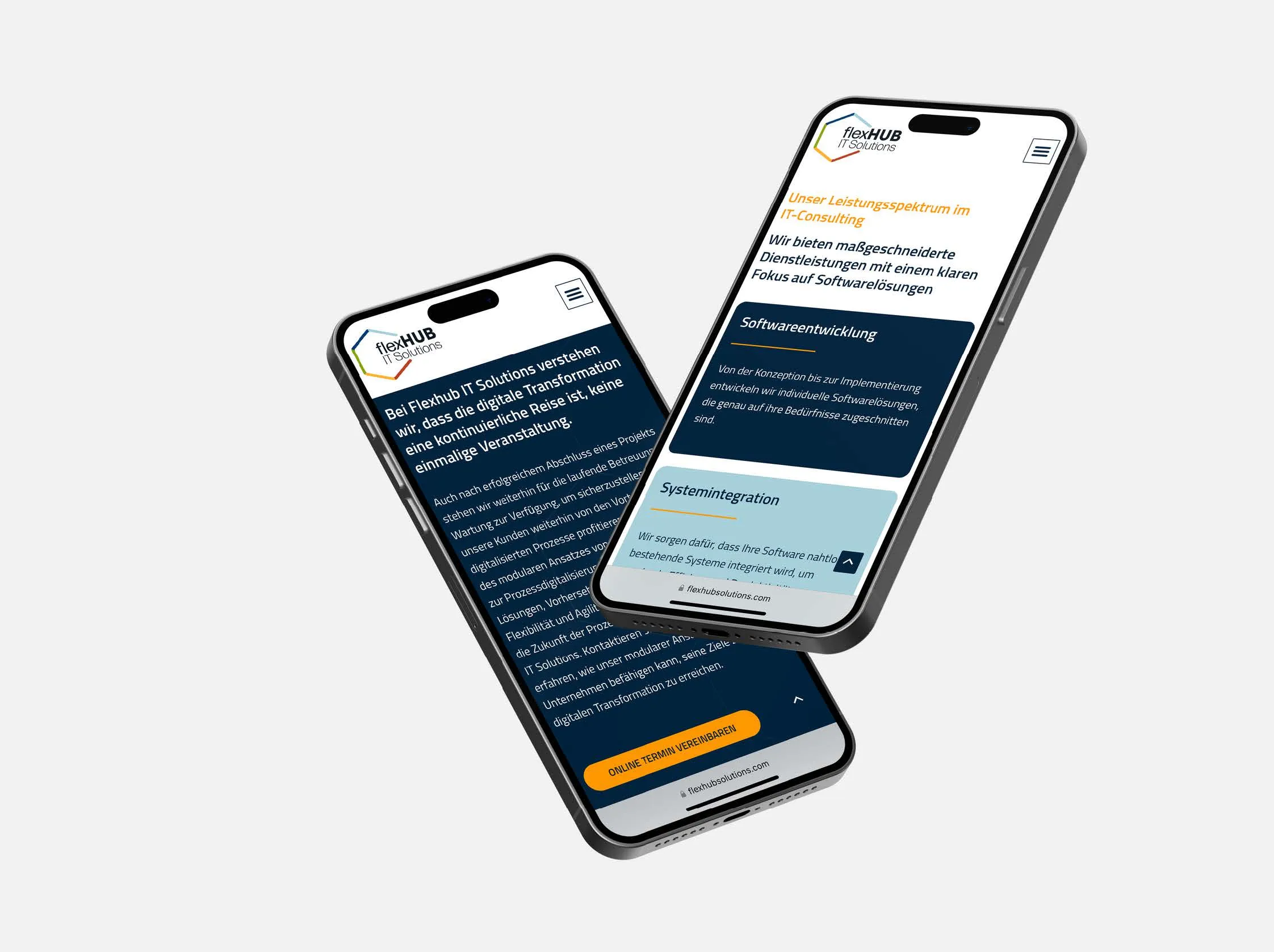 Flexhub IT Solutions &ndash; Website-Mockup und Corporate Design